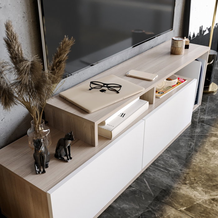 Hanah Home Nexera - Cordoba Soporte de TV Córdoba y Blanco
